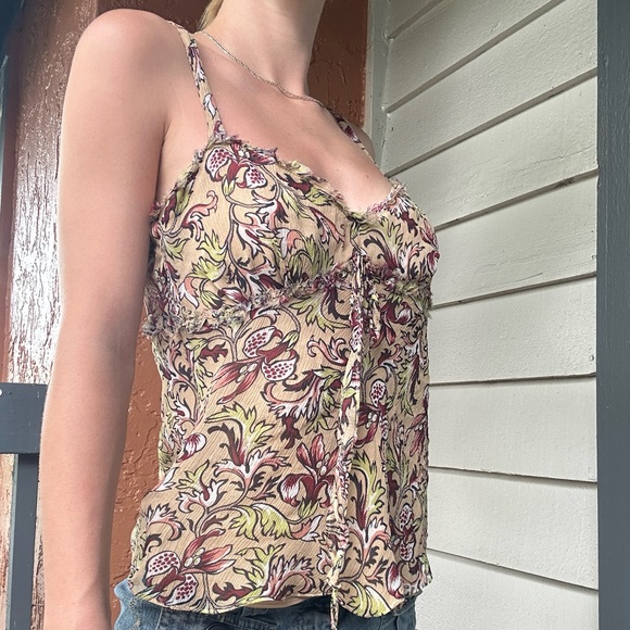 American Vintage Autumn Fall Summer Season Flowy Flowers Soft Girl Officr Chic - Picture 2 of 2